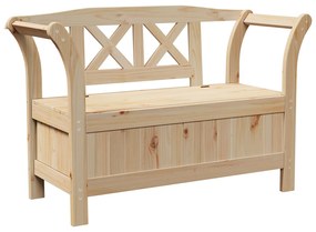 vidaXL Πάγκος Αποθήκευσης Κήπου 119x76x44 εκ Μασίφ Ξύλο Πευκιά