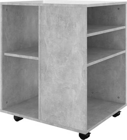 vidaXL Ντουλάπι Τροχήλατο Γκρι Σκυροδέματος 60x53x72 εκ. Επεξ. Ξύλο