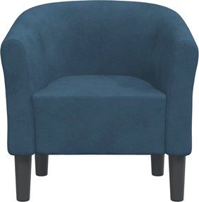 vidaXL Πολυθρόνα Μπάρελ Σκούρο Μπλε Βελούδινη
