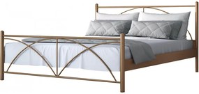 Metal Bed Paolo Καφέ Χαλκού, 160x200 εκ., Με σχέδιο στο ποδαρικό