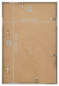 Κορνίζες Κολάζ για Τοίχο 3 τεμ. Ασημί 42 x 59,4 εκ. MDF - Ασήμι