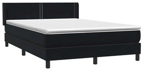 vidaXL Box Spring Κρεβάτι με στρώμα Μαύρο 140x220 cm Βελούδινο