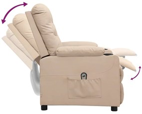 vidaXL Πολυθρόνα Ανακλινόμενη Ηλεκτρική Κρεμ Υφασμάτινη