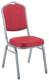 HILTON Καρέκλα Μέταλλο Βαφή Silver, Ύφασμα Κόκκινο 44x55x93cm ΕΜ513,35