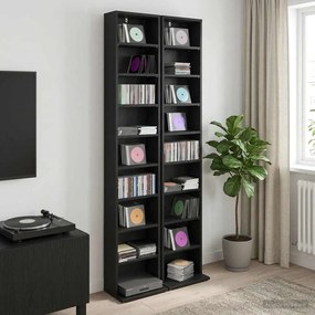 vidaXL Ντουλάπα CD 2 τμχ. Μαύρη Δρυς 33 x 23,5 x 175 εκ.
