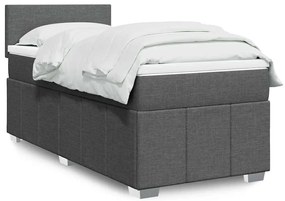 vidaXL Κρεβάτι Boxspring με Στρώμα Σκούρο Γκρι 80x200 εκ. Υφασμάτινο
