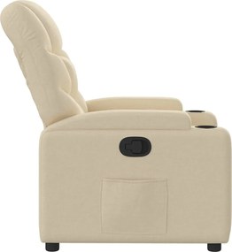 vidaXL Πολυθρόνα Ανακλινόμενη Κρεμ Υφασμάτινη