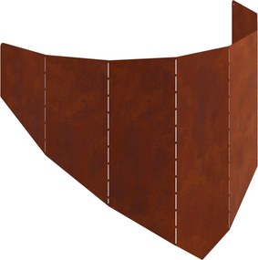 vidaXL Περίγραμμα γκαζόν 100 x 45 cm Ατσάλι Σκ rusty