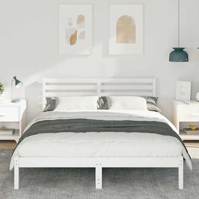 vidaXL Σκελετός Κρεβατιού Λευκό 160 x 200 cm Μασίφ ξύλο πεύκου