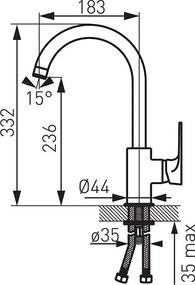 Ferro Algeo Square BAQ4 - Μπαταρία Κουζίνας