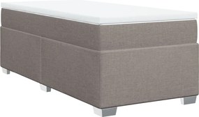 vidaXL Κρεβάτι Boxspring με Στρώμα Taupe 90x200 εκ. Υφασμάτινο