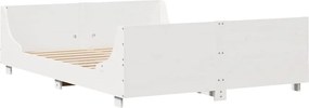 vidaXL Σκελετός Κρεβ. Χωρίς Στρώμα Λευκό 140x200 εκ Μασίφ Πεύκο