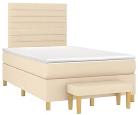 ΚΡΕΒΑΤΙ BOXSPRING ΜΕ ΣΤΡΩΜΑ ΚΡΕΜ 120X190 ΕΚ. ΥΦΑΣΜΑΤΙΝΟ 3270416