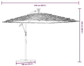 Ομπρέλα Κήπου Μπλε 246x246x230 εκ. με Ατσάλινο Ιστό - Μπλε