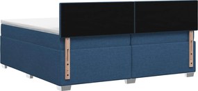 vidaXL Κρεβάτι Box Spring με Στρώμα και LED Μπλε 200 x 200 cm Ύφασμα
