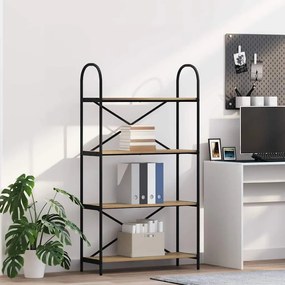 vidaXL Ράφι Βιβλίων 4 επιπέδων 80 x 30 x 146 εκ Επεξεργασμένο ξύλο