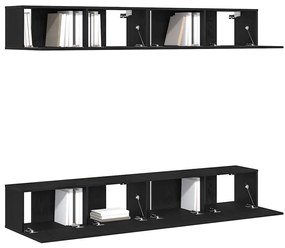 vidaXL Σετ επίπλου τηλεόρασης 4 pcs Μαύρη δρυς 100 x 30 x 30 cm