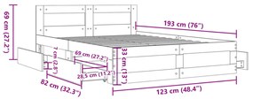 Πλαίσιο Κρεβατιού με κεφαλάριου Μαύρο 120x190 εκ Επεξεργ. Ξύλο - Μαύρο