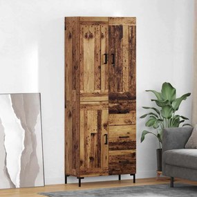 vidaXL Highboard με συρτάρι 2 pcs Παλιό Ξύλο Επεξεργασμένο ξύλο
