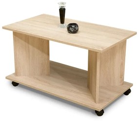 MATIS Τροχήλατο τραπέζι σαλονιού HERMES δρυς 90x50x50 MATIS210612