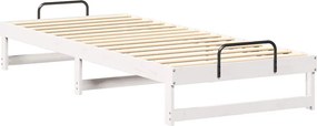 vidaXL Σκελετός Κρεβατιού Λευκό 100 x 220 cm Στερεά ξυλεία πεύκου