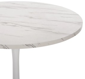 ΤΡΑΠΕΖΙ ΤΡΑΠΕΖΑΡΙΑΣ ROLLO  ΣΤΡΟΓΓΥΛΟ WHITE MARBLE Φ90x74Y εκ.