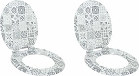 vidaXL Μαλακή κλειστή λεκάνη 2 pcs Μπλε και Λευκό Πορσελάνη
