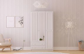 Τριφυλλη Ντουλαπα με Καθρέπτη Λευκο Ματ RB 52x210x240