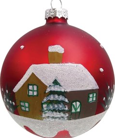 Κόκκινη Γυάλινη Χριστουγεννιάτικη Μπάλα 8cm