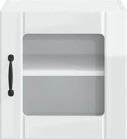 vidaXL Ραφιέρα τοίχου LUCCA 2 τμχ. Γυαλιστερό Λευκό Επεξεργασμένο Ξύλο