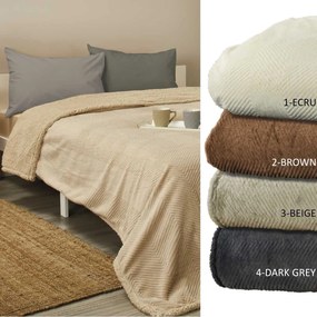 Κουβέρτα Fleece Υπέρδιπλη Με Γουνάκι (220x240) Whitegg KB131 Γκρι