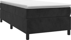 vidaXL Κρεβάτι Boxspring με Στρώμα Μαύρο 90x200 εκ. Βελούδινο