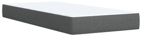 vidaXL Κρεβάτι Boxspring με Στρώμα Σκούρο Γκρι 90x190 εκ. Υφασμάτινο
