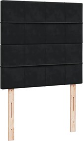 vidaXL Κρεβάτι Boxspring με Στρώμα Μαύρο 100x200 εκ. Βελούδινο