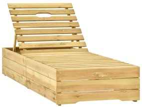 vidaXL Ξαπλώστρα από Εμποτισμένο Ξύλο Πεύκου με Μπλε Ρουά Μαξιλάρι