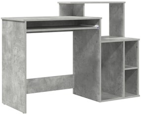 vidaXL Γραφείο με Αποθήκευση Γκρι Σκυρόδεμα 120.5x44x88.5 cm Επεξεργασμένο Ξύλο