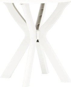 vidaXL Τραπέζι Bistro Λευκό Ø70 εκ. Πλαστικό