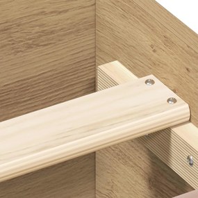 vidaXL Σκελετός Κρεβατιού Artisan Δρυς 80 x 200 cm Επεξεργασμένο Ξύλο