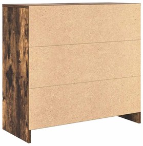 Συρταριέρα με Συρτάρια Καπνιστή Δρυς 80x34x76 εκ. Επεξ. Ξύλο 861539