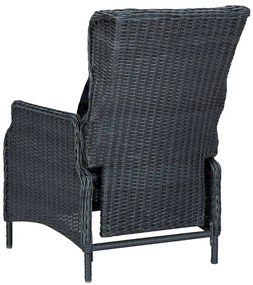 vidaXL Σετ Τραπεζαρίας Κήπου 7 Τεμαχίων Σκούρο Γκρι