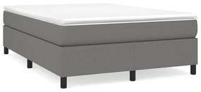 vidaXL Κρεβάτι Boxspring με Στρώμα Σκούρο Γκρι 140x190 εκ. Υφασμάτινο