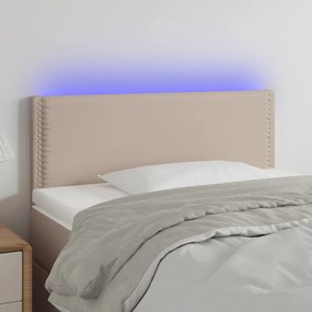 vidaXL Κεφαλάρι Κρεβατιού LED Καπουτσίνο 90x5x78/88 εκ. Συνθετ. Δέρμα