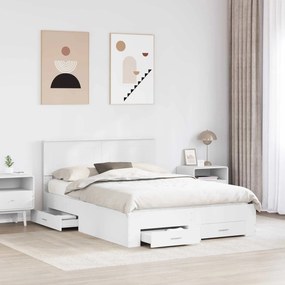 vidaXL Σκελετός Κρεβατιού Λευκό 140 x 200 cm Επεξεργασμένο ξύλο
