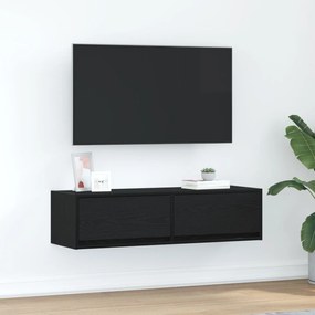 vidaXL Κάτι για τηλεόραση Μαύρη Δρυς 100x31x25,5 εκ. Επεξεργασμένο ξύλο