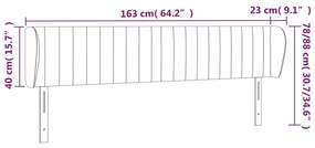 Κεφαλάρι με Πτερύγια Σκούρο Μπλε 163x23x78/88 εκ. Βελούδινο 3117440