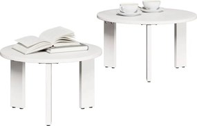 vidaXL Τραπεζάκι σαλονιού 2 pcs Λευκό Μασίφ ξύλο πεύκου