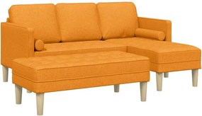 vidaXL Σετ Καναπέ με μαξιλάρι 2 pcs Σκούρο κίτρινο Πολυεστέρας