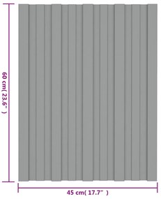 vidaXL Πάνελ Οροφής 36 τεμ. Γκρι 60 x 45 εκ.από Γαλβανιζέ Ατσάλι