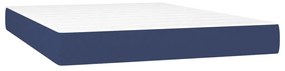vidaXL Κρεβάτι Boxspring με Στρώμα &amp; LED Μπλε 140x200 εκ. Υφασμάτινο