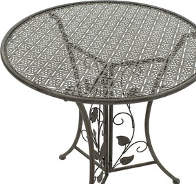 Τραπεζαρία κήπου Abriel pakoworld σετ 3τεμ μέταλλο ανθρακί antique